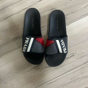 Prada Slides Rossa Logo